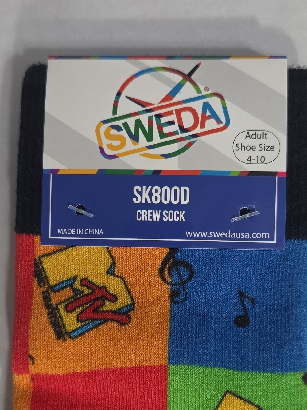 Multicolor Check Pattern Crew Socks - Men's - Picture 3 of 4